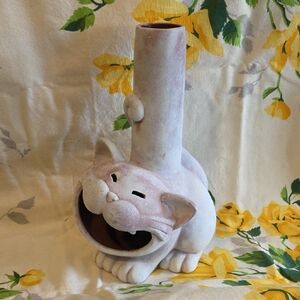 Ceramic Cat Incense Holder - Pale Pink